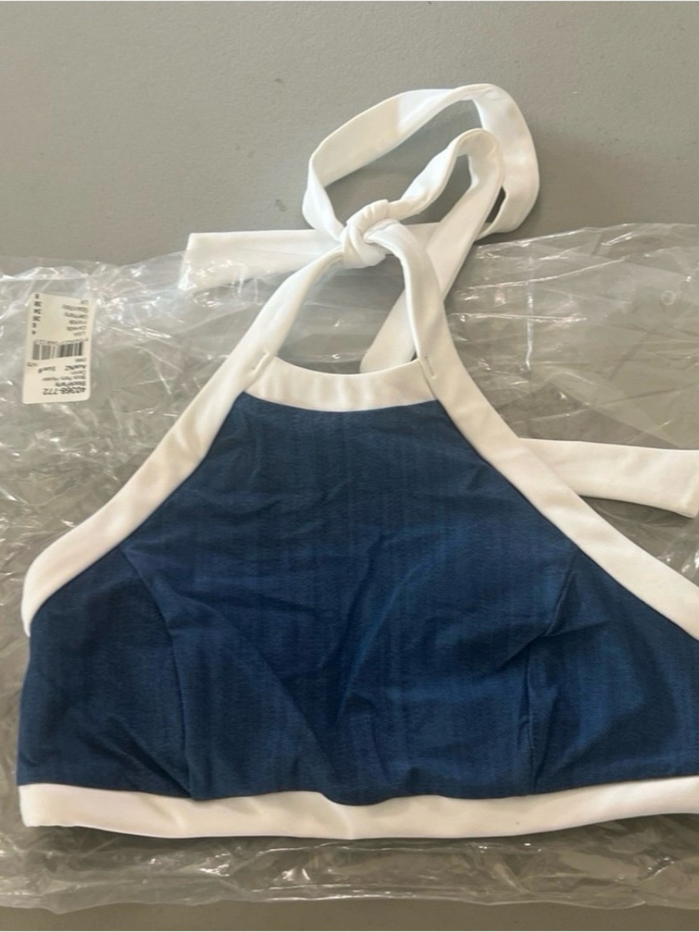 Kids Navy and White Halter One-Piece Swim Top Size 4 In USA